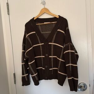 Oak + Fort Oversized Plaid Cardigan